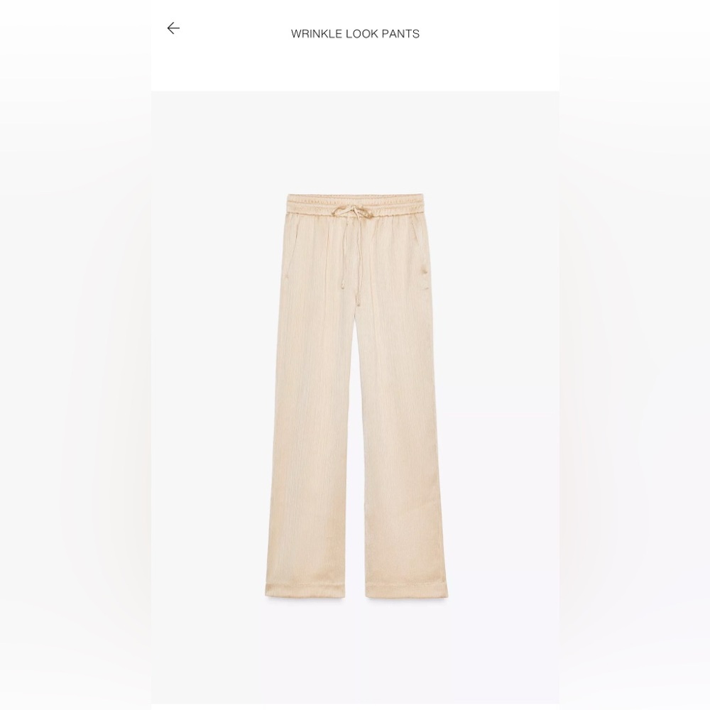Zara -Wrinkle Look Pants- XS- Elegant Cream Women's Pants